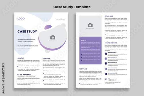 Case Study flyer template with minimal design, Double Side Flyer, Brochure Cover, Poster Template design