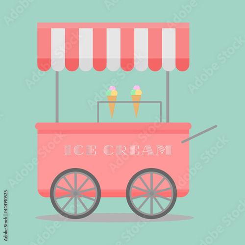 Retro style trailer with ice cream