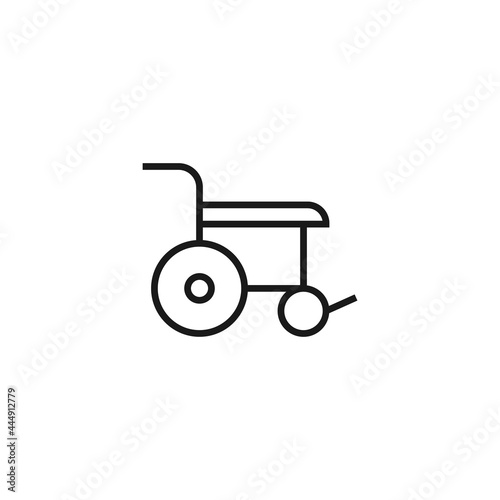 Line icon of wheelchair for people with disabilities