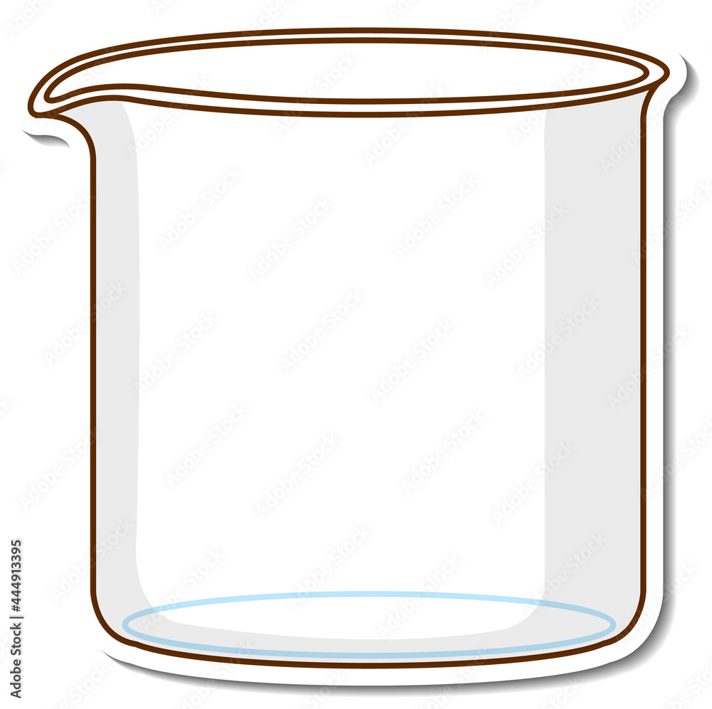 Sticker laboratory glassware on white background Sticker laboratory glassware on white background