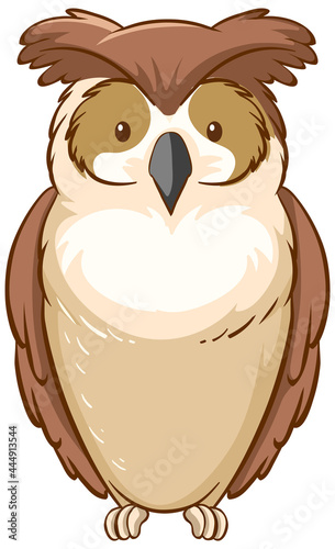 Owl cartoon style isolated