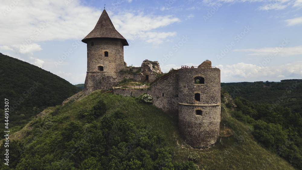 Aerial view of Somoska Castle in the village of Siatorska Bukovinka in Slovakia Aerial view of Somoska Castle in the village of Siatorska Bukovinka in Slovakia