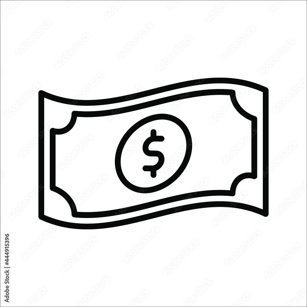 Money icon cash. vector illustration on white background. color editable Money icon cash. vector illustration on white background. color editable