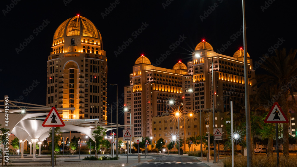 Doha, Qatar - Nov 20. 2019. Al Gassar Resort hotel and St. Regis Doha hotel