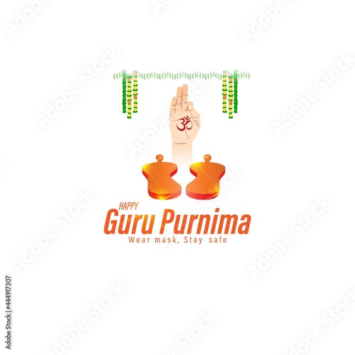 Vector illustration for Indian festival Guru Purnima;