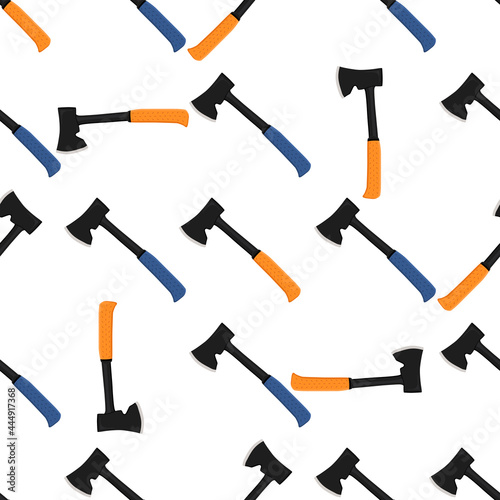 Illustration on theme pattern steel axes with wooden handle