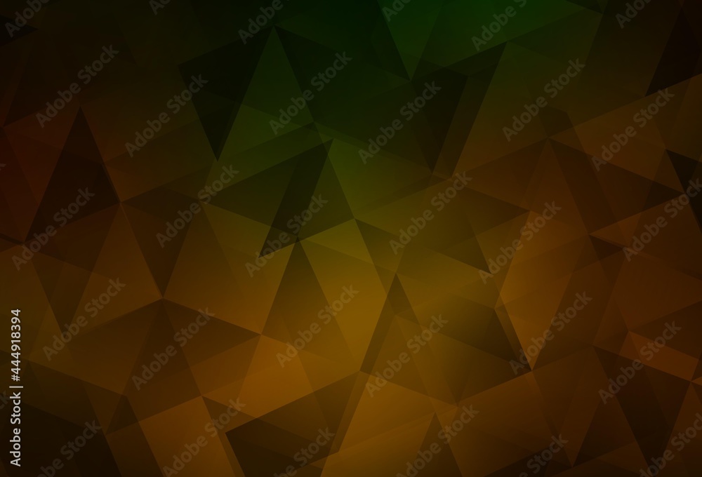 Dark Green, Yellow vector polygonal pattern. Dark Green, Yellow vector polygonal pattern.