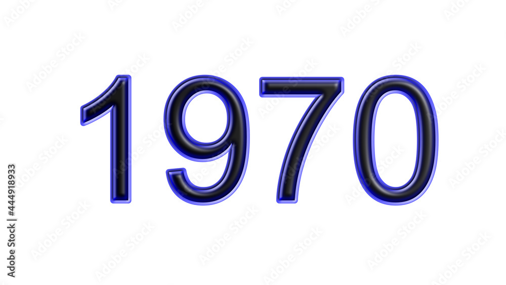 blue 1970 number 3d effect white background blue 1970 number 3d effect white background