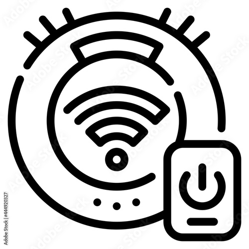 robot vacuum line icon