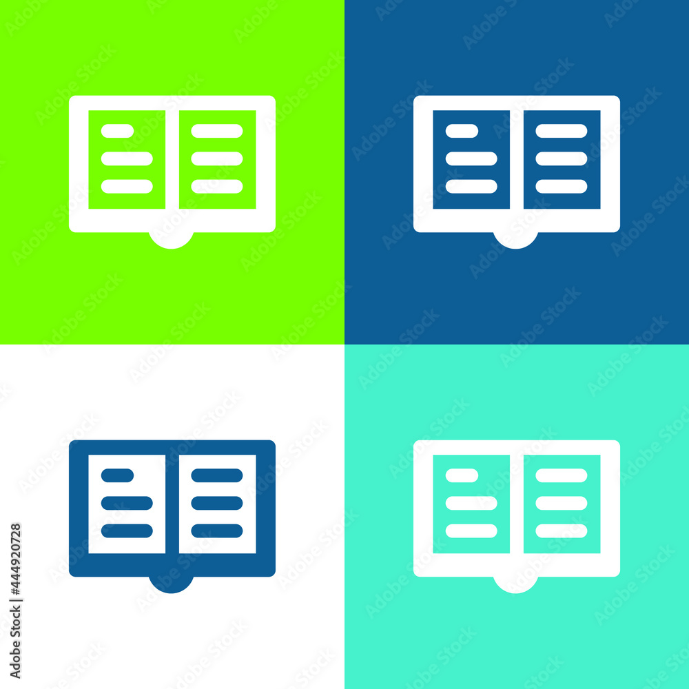 Accounting Book Flat four color minimal icon set Accounting Book Flat four color minimal icon set