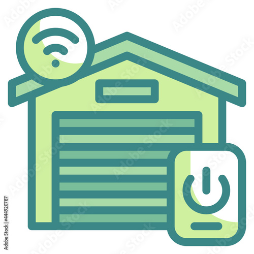 garage blue line icon