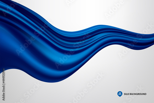 Abstract vector flying wave silk or satin fabric on white background for grand opening ceremony or other occasion