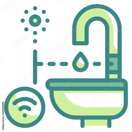 wash basin blue line icon