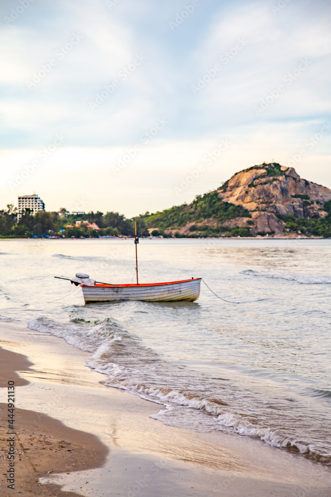 Suan Son Pradipat Beach at sunset in Prachuap Khiri Khan, Thailand