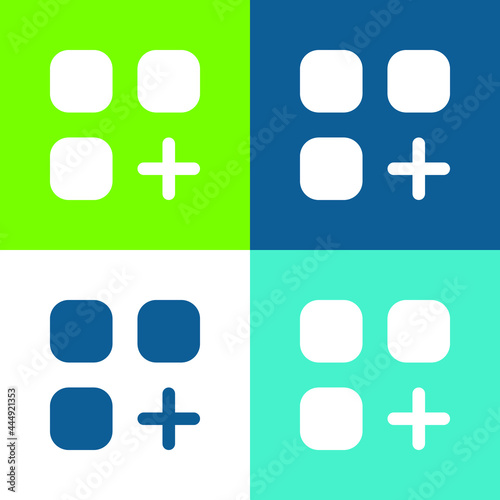 App Flat four color minimal icon set