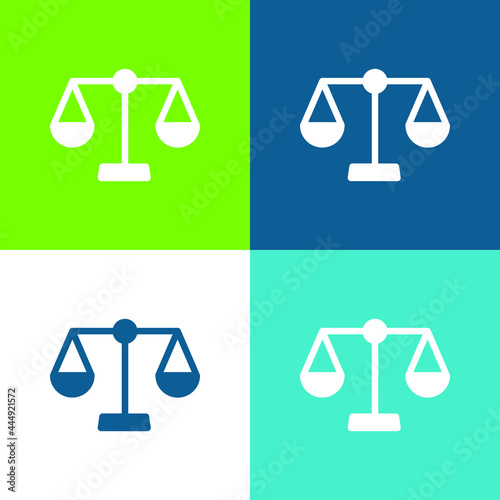 Balance Flat four color minimal icon set