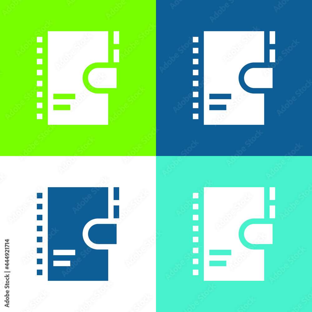 Agenda Flat four color minimal icon set Agenda Flat four color minimal icon set