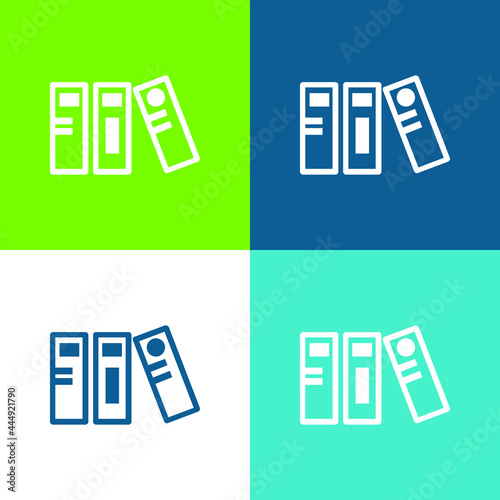 Archives Flat four color minimal icon set