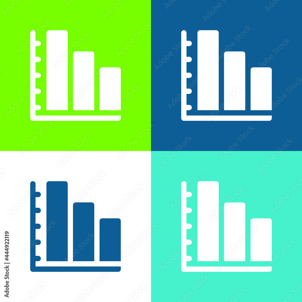 Bar Chart Flat four color minimal icon set Bar Chart Flat four color minimal icon set