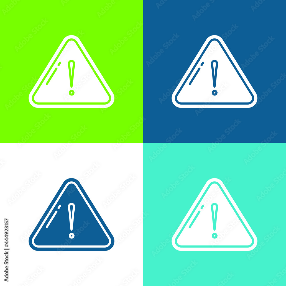 Alert Flat four color minimal icon set Alert Flat four color minimal icon set