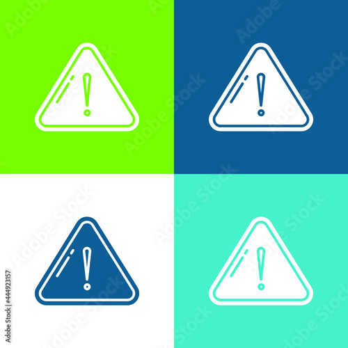Alert Flat four color minimal icon set