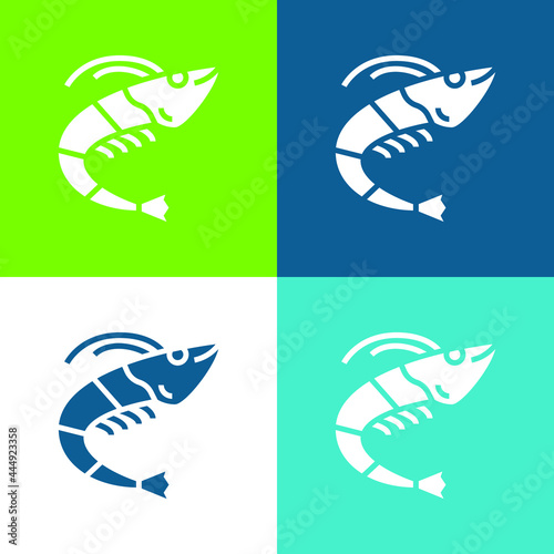 Animal Flat four color minimal icon set