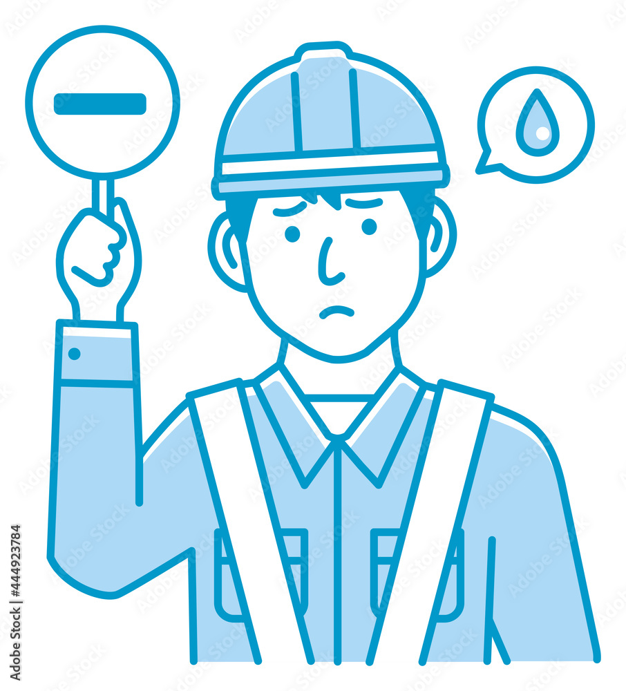 Blue  collar worker showing placard vector illustration