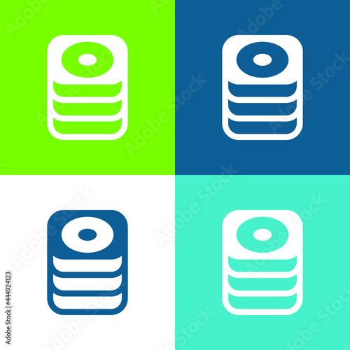 Big Database Flat four color minimal icon set