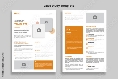 Minimalist Case Study flyer template design, Double Side Flyer, Brochure Cover, Poster Template design photo