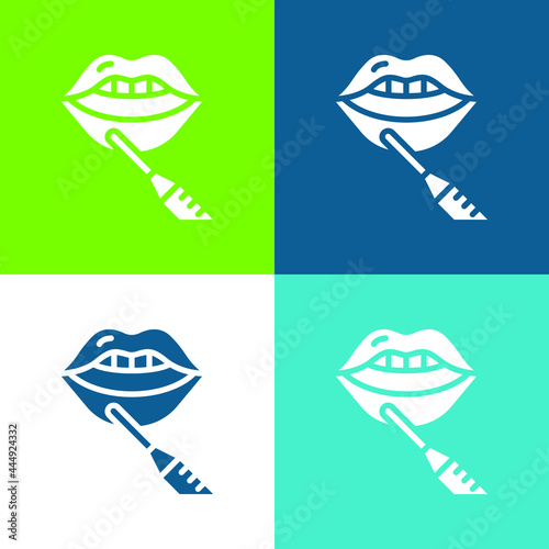 Botox Flat four color minimal icon set