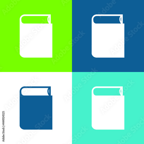 Book Closed Black Object Flat four color minimal icon set