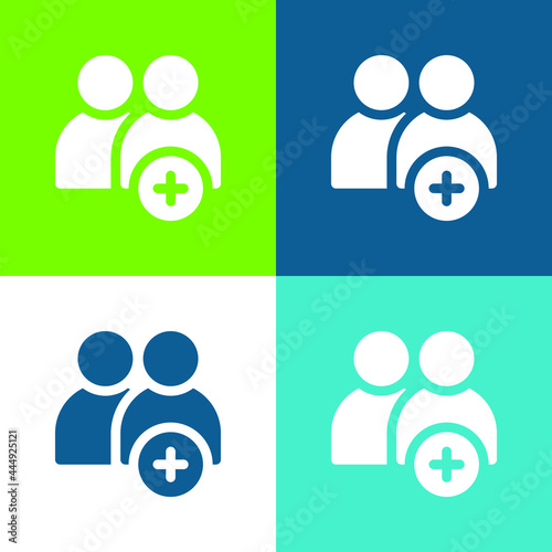 Add Flat four color minimal icon set
