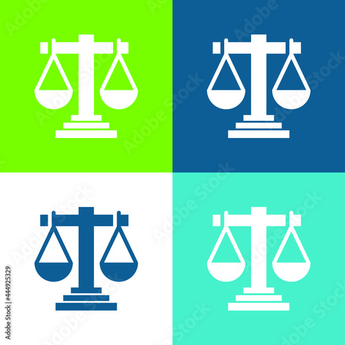 Balance Flat four color minimal icon set