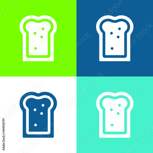 Bread Flat four color minimal icon set