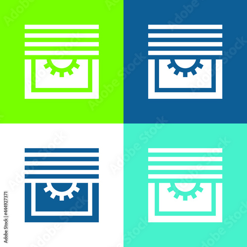 Blinds Flat four color minimal icon set