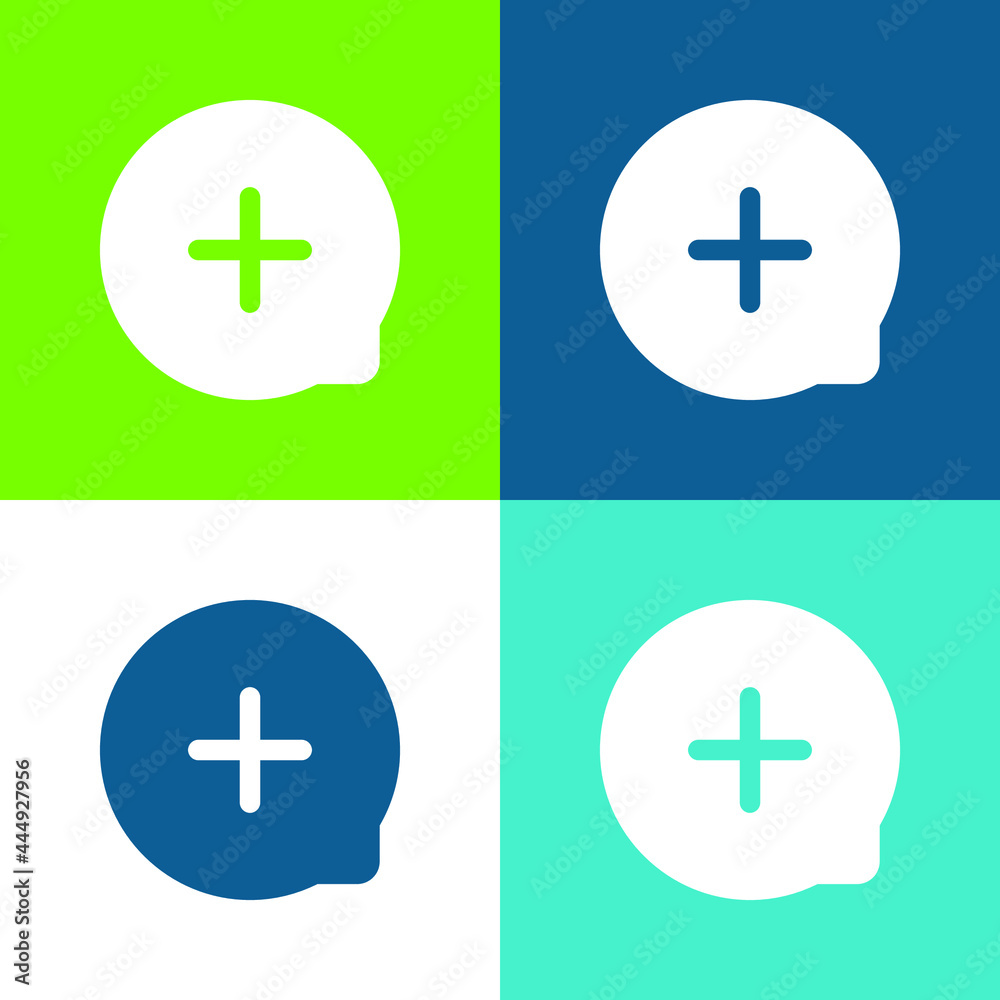Add Flat four color minimal icon set Add Flat four color minimal icon set