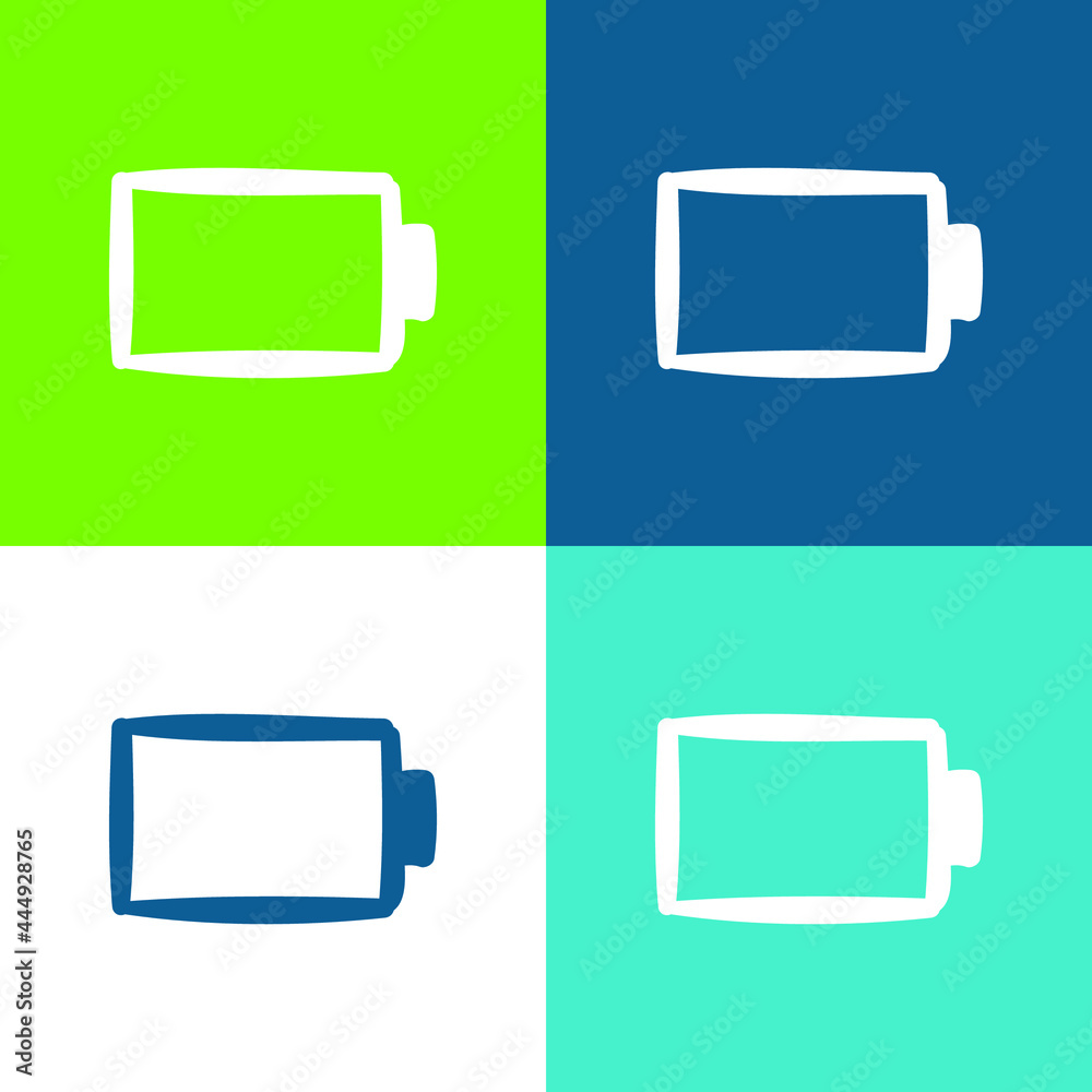 Battery Flat four color minimal icon set Battery Flat four color minimal icon set
