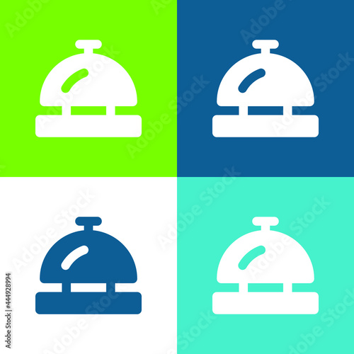 Bell Flat four color minimal icon set
