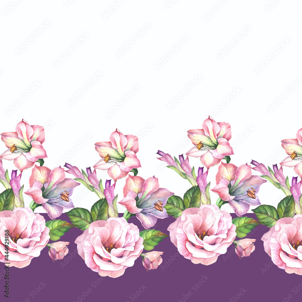 border with lilies border with lilies