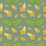 seamless banana wallpaper and banana leaves background .