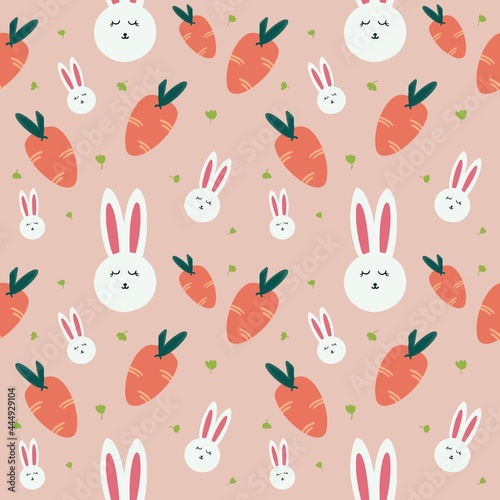 seamless rabbit and carrot kids wallpaper background .