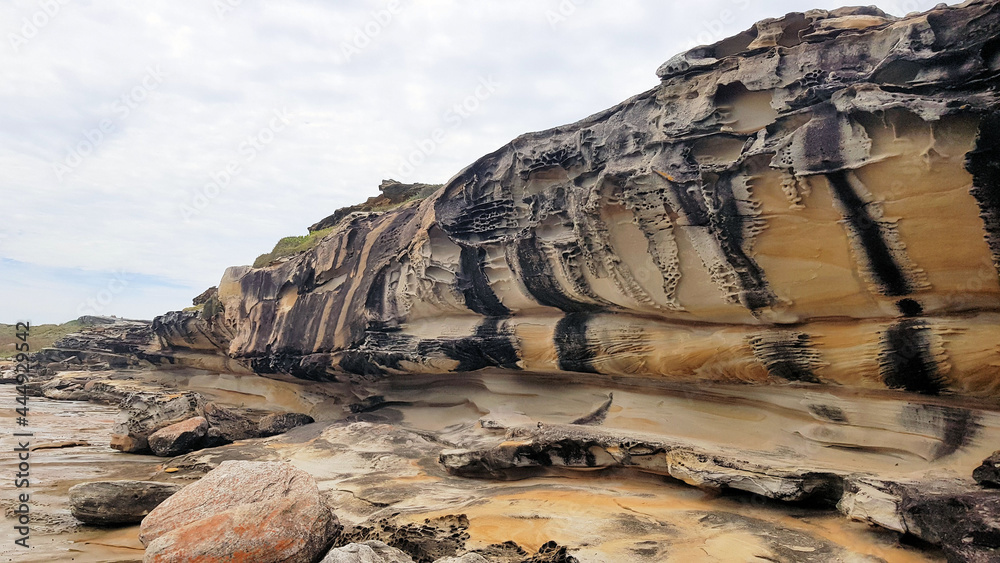Sandstone Cliff Cape Banks Sydney in the Botany Kamay Bay National Sandstone Cliff Cape Banks Sydney in the Botany Kamay Bay National