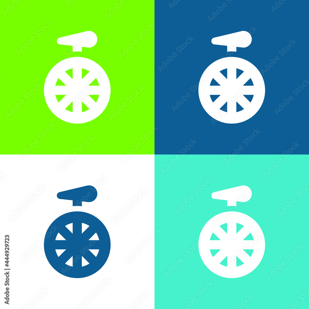 Bicycle Flat four color minimal icon set Bicycle Flat four color minimal icon set