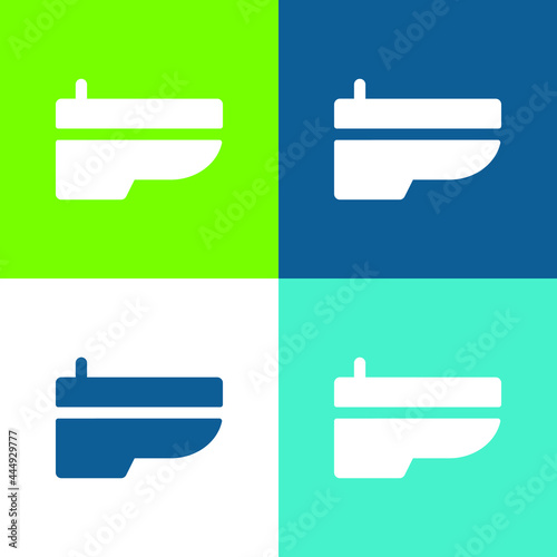 Bidet Flat four color minimal icon set
