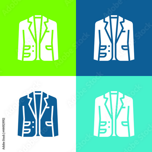 Blazer Flat four color minimal icon set