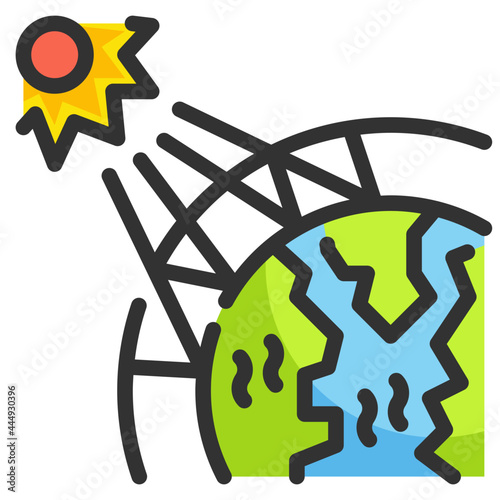 greenhouse effects line icon