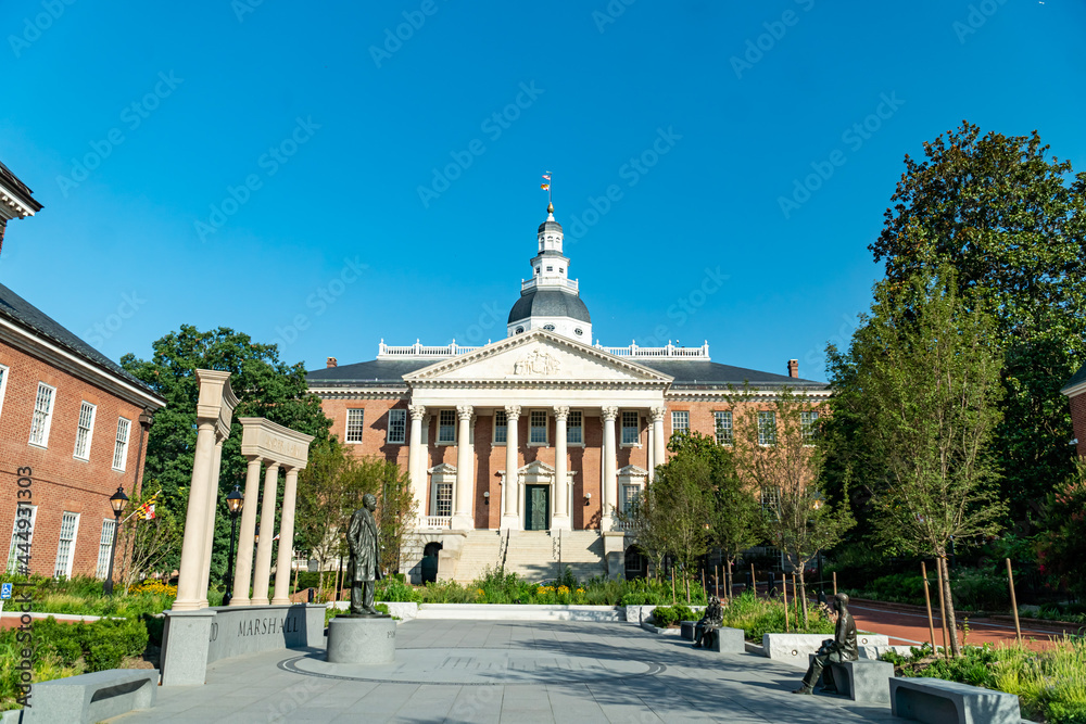 The state capitol building of Maryland on a bright summer day - Annapolis, MD