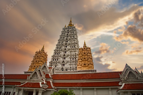 Wat Yannasang Wararam temple  Bodh Gaya Chedi  Bodhagaya Stupa Replica  in wat Yan  in Pattaya  Chonburi province  Thailand.