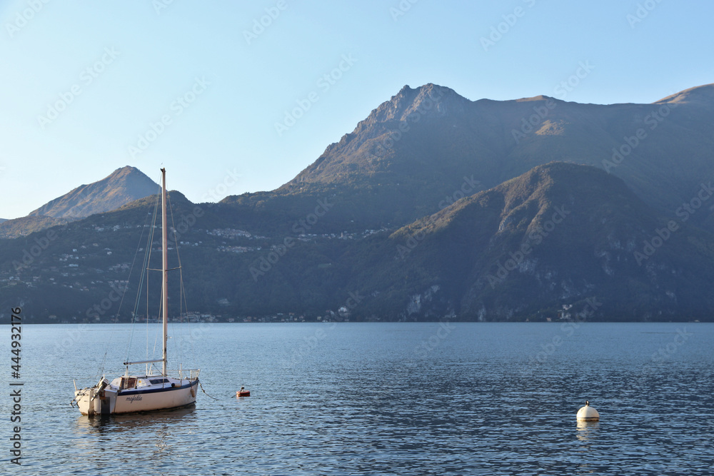 Boat on lake Como in Italy Boat on lake Como in Italy