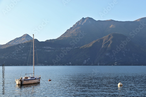 Boat on lake Como in Italy